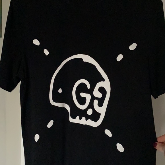 Gucci Skull Logo XL 100% Cotton Black Graphic T-Shirt - Picture 5 of 11